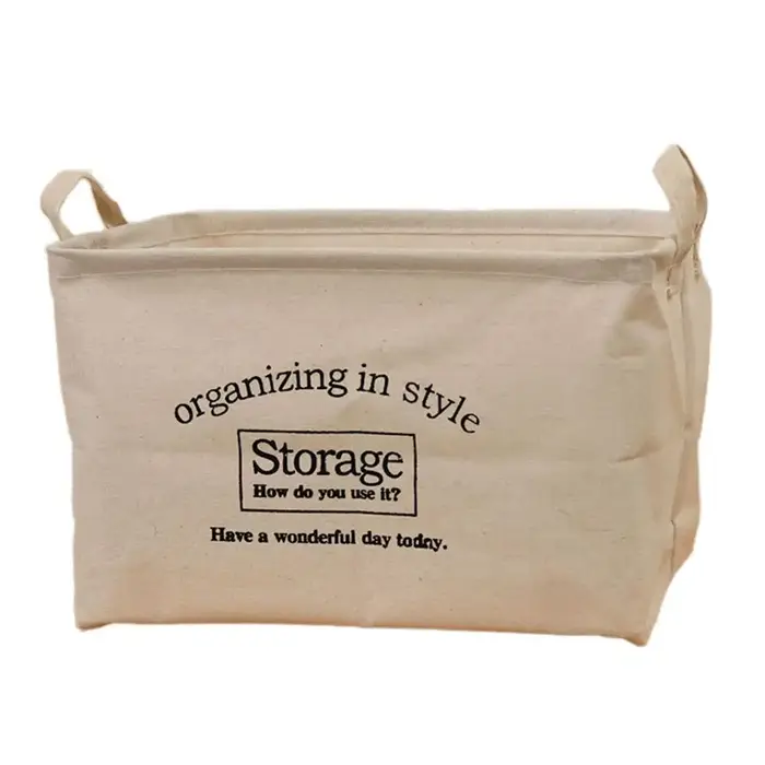 Boîte de rangement en tissu coton et lin, organisateur de vêtements pour la maison, panier à jouets,