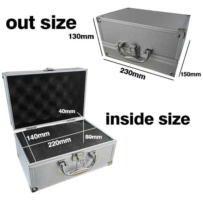 Boîte à outils en alliage d'aluminium, étui pour instruments, organisateur portable robuste et durab