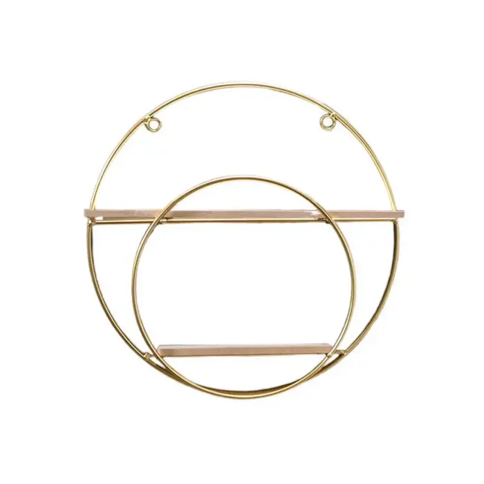 Étagère murale décorative en fer créatif, support de rangement mural de Style nordique doré, sans po
