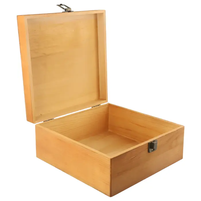 Boîte de Rangement Rectangulaire en Bois Massif, Étui Artisanal Fait à la Main, Boîte de Rangement d