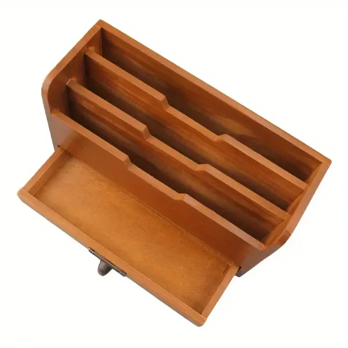 Boîte de rangement à tiroir de bureau en bois Vintage polyvalente