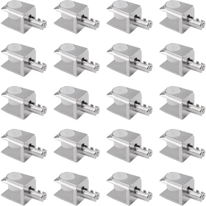 Supports d'étagère en verre 20 pièces: Clips muraux réglables en alliage de Zinc chromé poli avec br