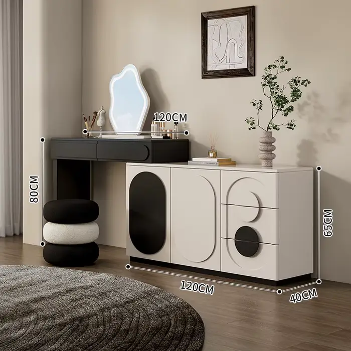 Table de toilette avec rangement, gain de place, style moderne, coiffeuse de chambre, meubles de cha