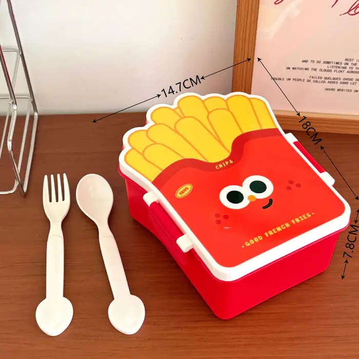 Boîte à frites créative, boîte de rangement divisée, boîte de rangement de grande capacité, boîte de