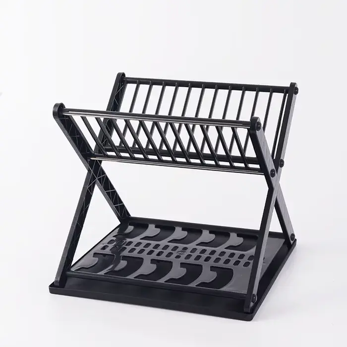 Rangement de vaisselle de cuisine en acier inoxydable, cloison de bureau à deux couches, grande capa