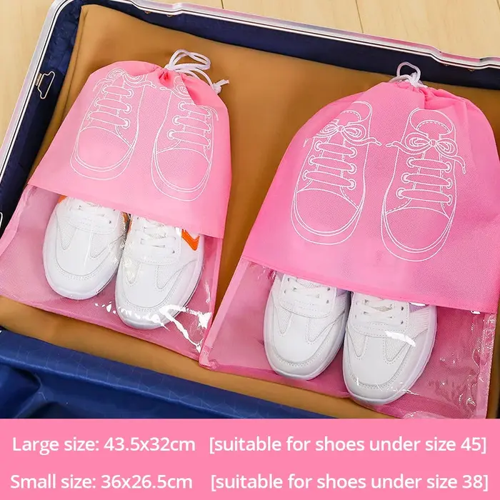 Sac de rangement pour chaussures en tissu non tissé épaissi, grande capacité, étanche à l'humidité, 