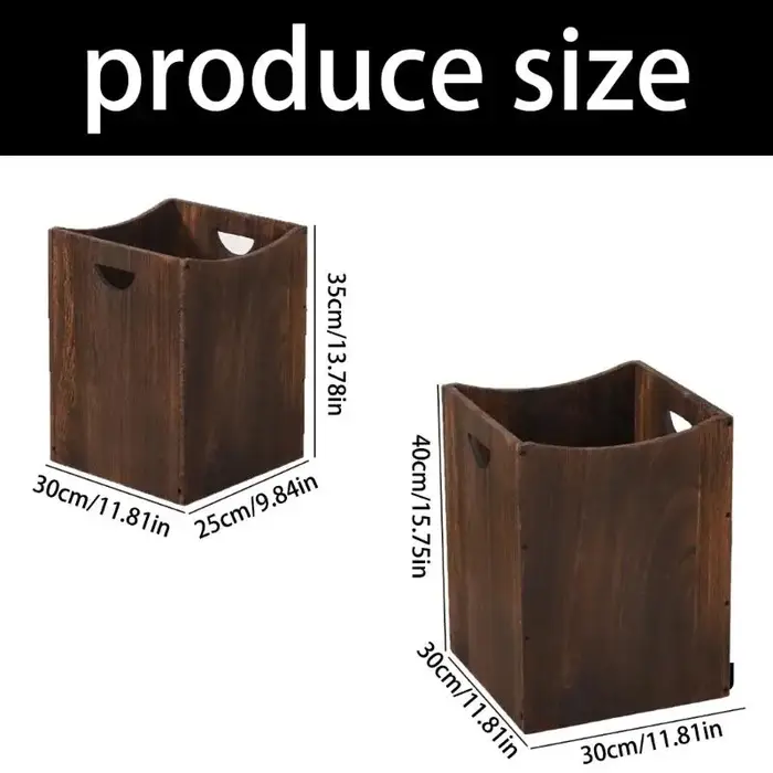 Poubelle en bois dotée d design d'une texture naturelle