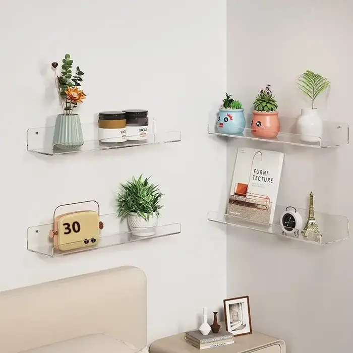 Étagère en acrylique pour rangement mural