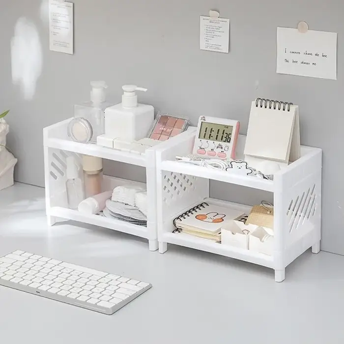 Étagère de rangement en plastique Double couche