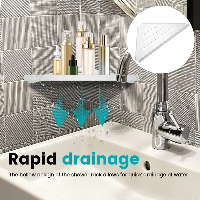 Étagère d'angle de salle de bain