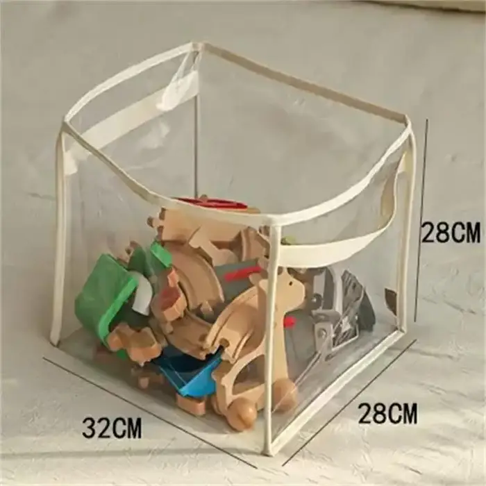 Panier de rangement pour jouets d'enfants Homefish, boîte de rangement transparente, jouets en peluc