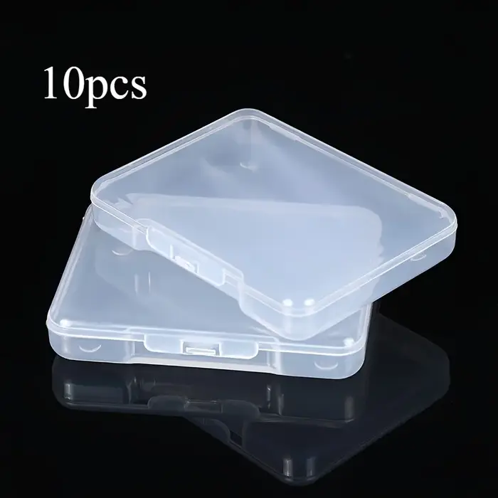 Boîtes de rangement rectangulaires transparentes en plastique avec couvercles à rabat - Matériau PP 