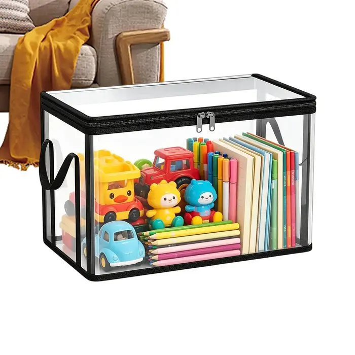 Boîte de rangement transparente avec couvercle
