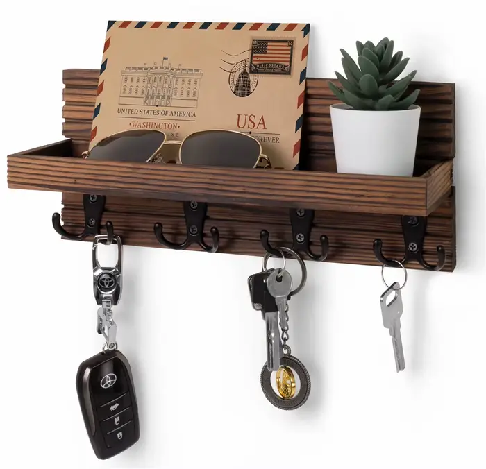 Porte-clés en bois pour décoration d'entrée