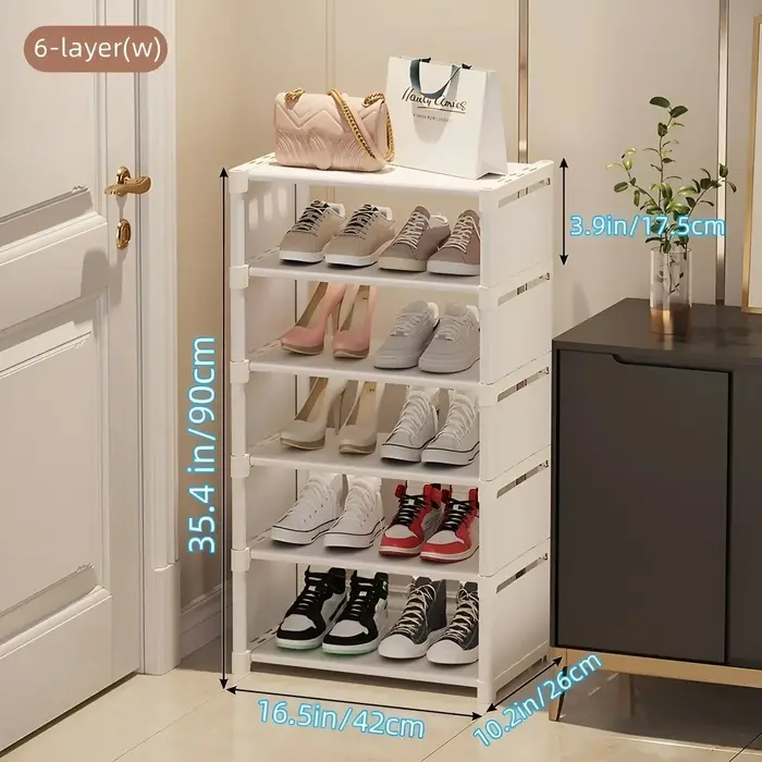 Étagère à chaussures en tissu à 6/8 niveaux avec structure métallique, organiseur de rangement pour 