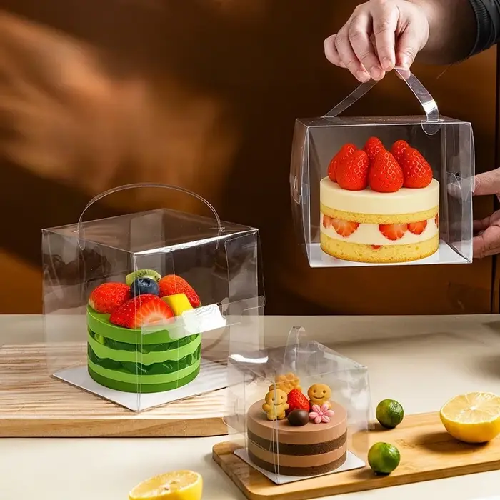 Boîte d'emballage transparente pour pâtisserie