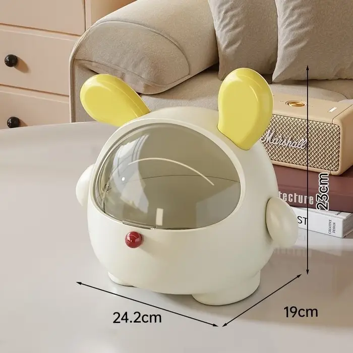 Boîte de rangement de bureau kawaii coréenne en forme de lapin, organiseur de bureau, bac de rangeme