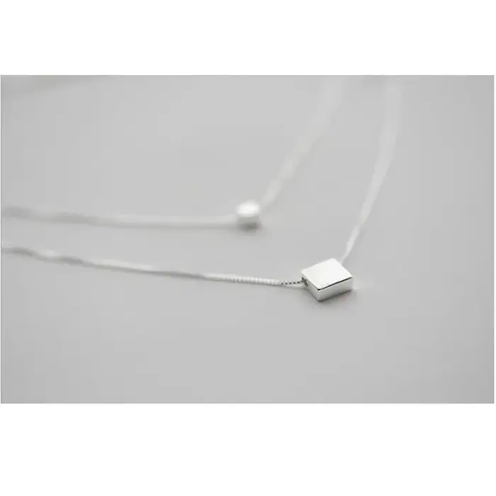 Bijoux en argent 925, boîte carrée Double couche