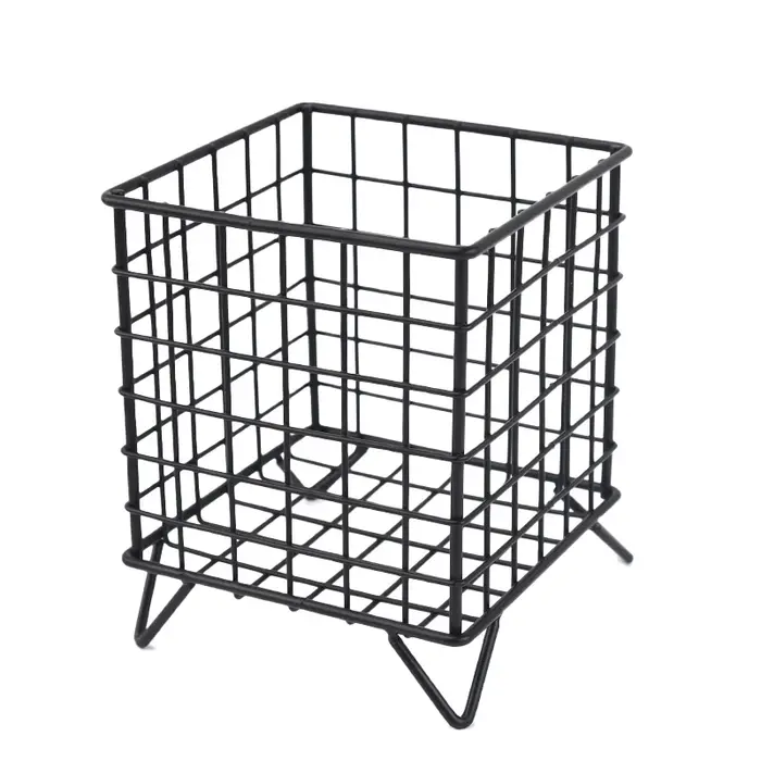 Panier de rangement multi-usages en fer pour bureau, cosmétiques, accessoires de bureau et fournitur