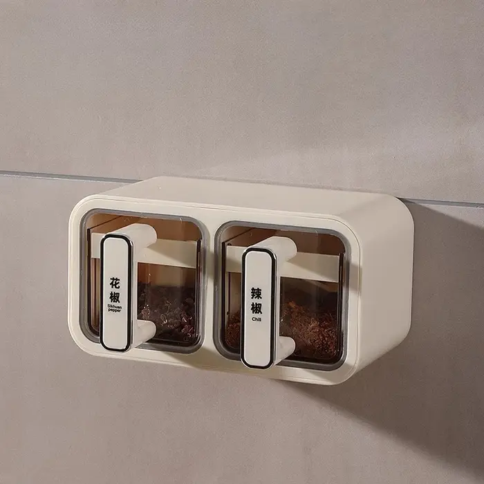 Boîte à Épices Murale pour Cuisine Domestique – Ensemble Combiné de Récipients à Sel, MSG et Épices