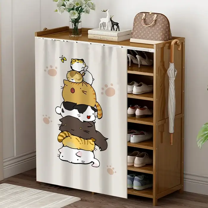 Rideau de couverture d'armoire de cuisine, désordre de poêle anti-poussière et écran de console TV a