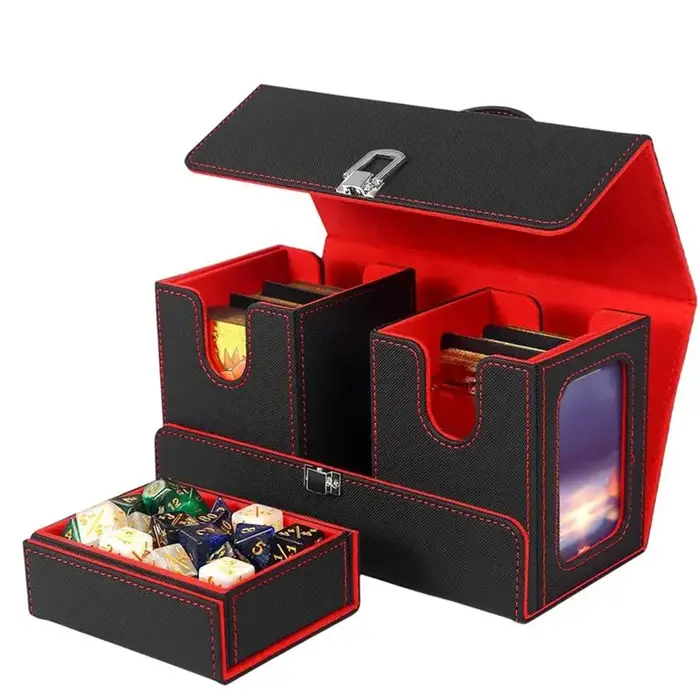 Boîte de rangement pour cartes de jeu B78B - Boîte de jeu avec poignée