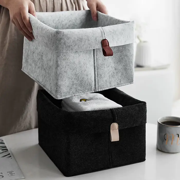 Paniers de rangement en feutre pour vêtements variés