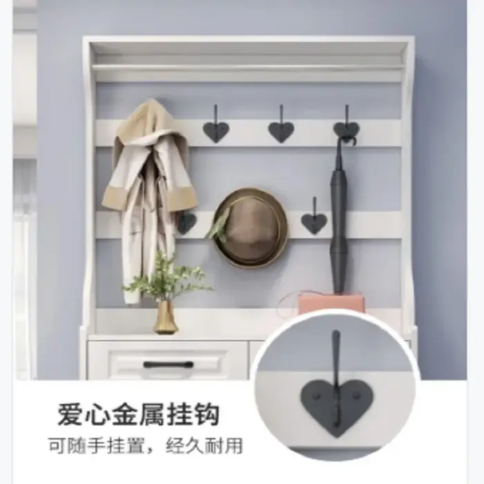 Armoire à chaussures ultra-fine, blanche avec cintre à la porte de la maison, seau basculant avec ti