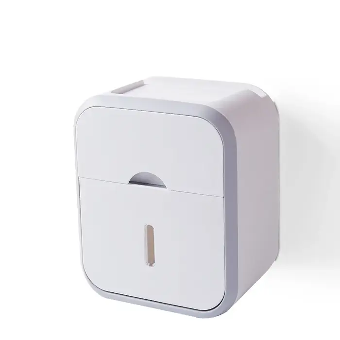 Porte-rouleau de papier toilette avec fenêtre de visualisation, boîte de rangement pour mouchoirs, s