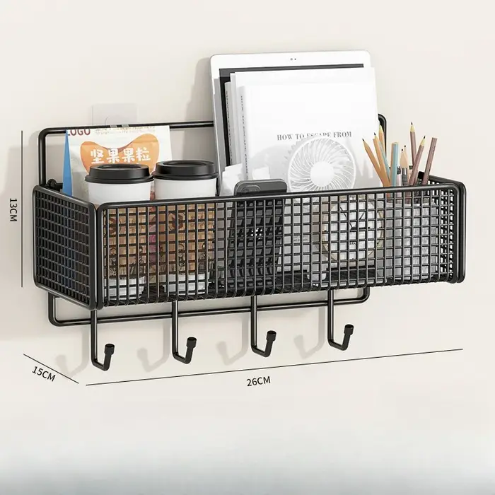 Panier de rangement de chevet, étagère murale sans perceuse, pour dortoir, organisateur mural supéri