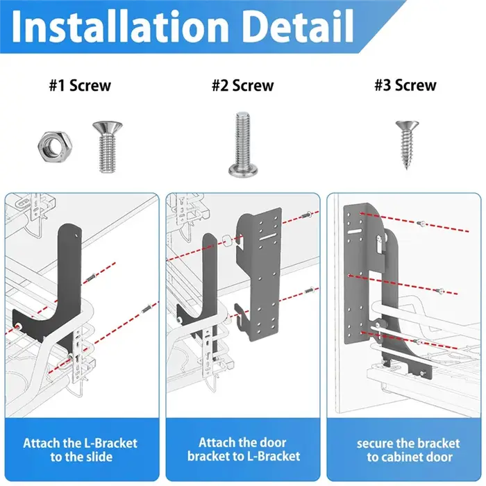 Pour ré-a-shelf 5WB1 5WB2 série pour Base de cuisine armoire organisateur panier RV étagère porte Kit de montage
