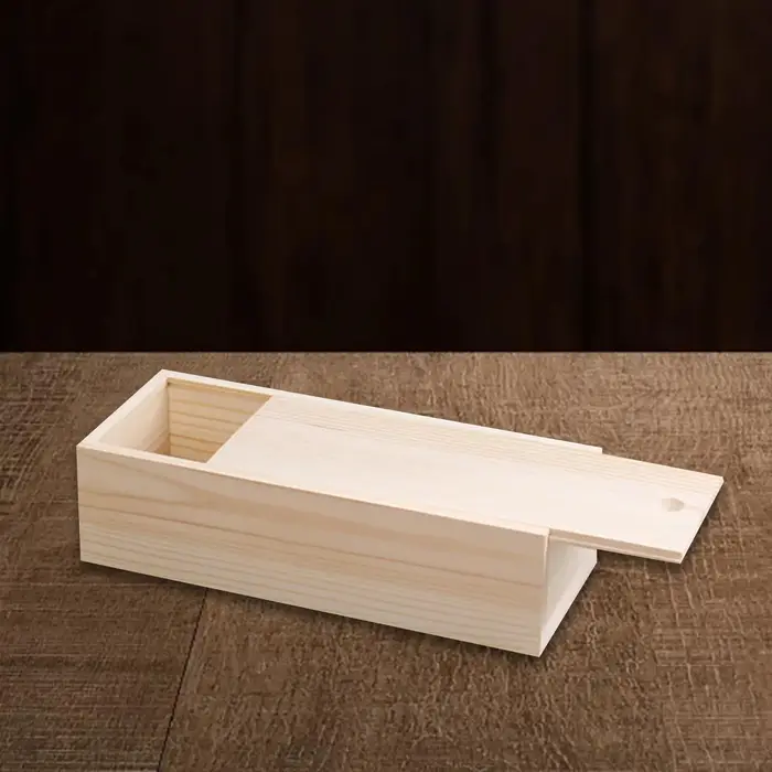 Boîte en bois inachevée, conteneur à bijoux, boîte à bibelots décorative pour souvenirs