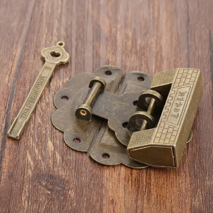 Fermoir à loquet et verrou en Bronze Antique pour meubles