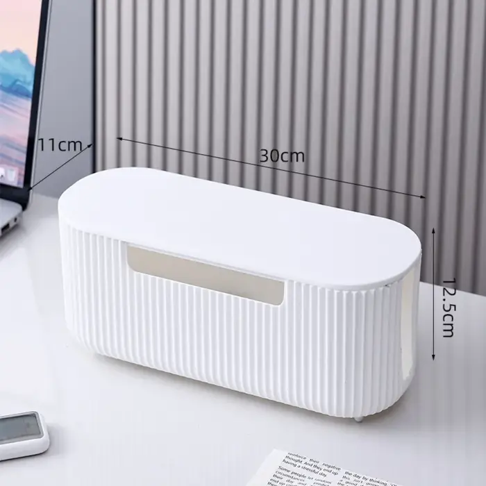Boîte de rangement de câbles de bureau de qualité avec couvercle, boîte de rangement anti-poussière 