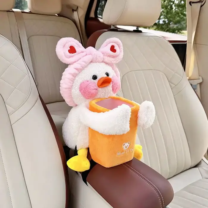 Boîte à mouchoirs de voiture poubelle deux en un, boîte à main courante de voiture créative et migno