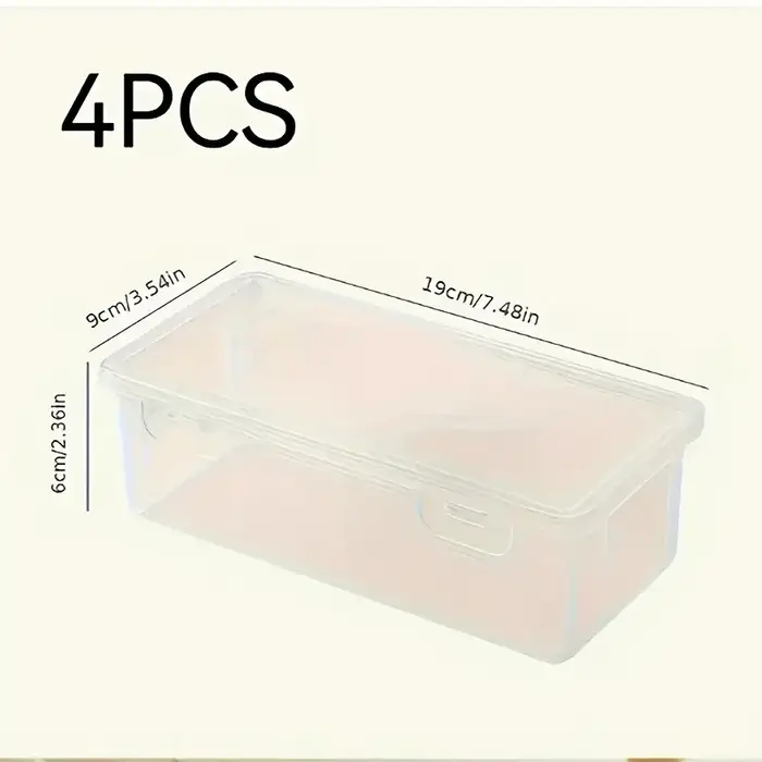 4 grandes boîtes de rangement transparentes en PP avec couvercles, utilisées pour ranger les fournit