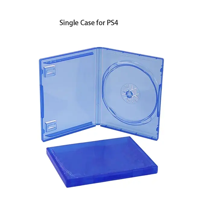 Boîte de rangement pour CD PS5 PS4, boîte transparente bleue en PP, support de jeu DVD, organisateur