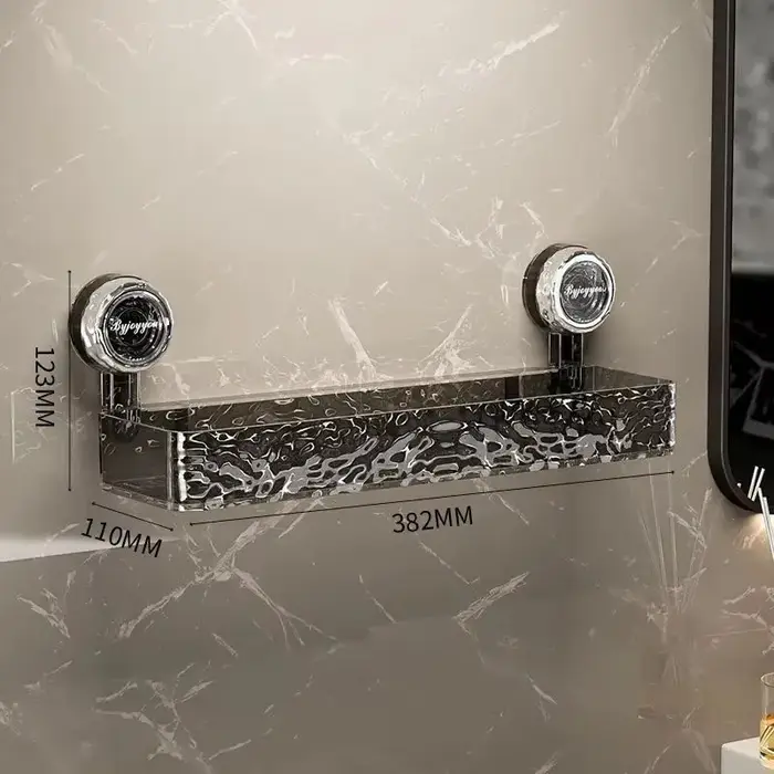 Étagère de rangement à ventouse ondulée pour salle de bain