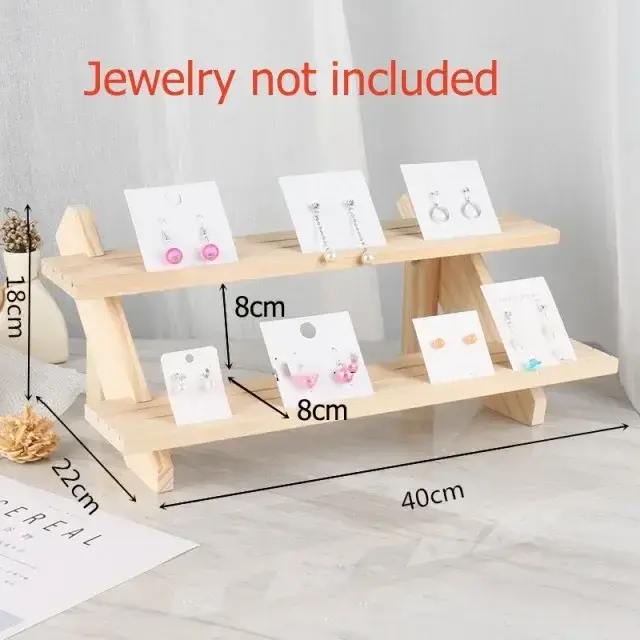 Étagère de rangement en bois style échelle, présentoirs à boucles d'oreilles, supports pour mini-fig