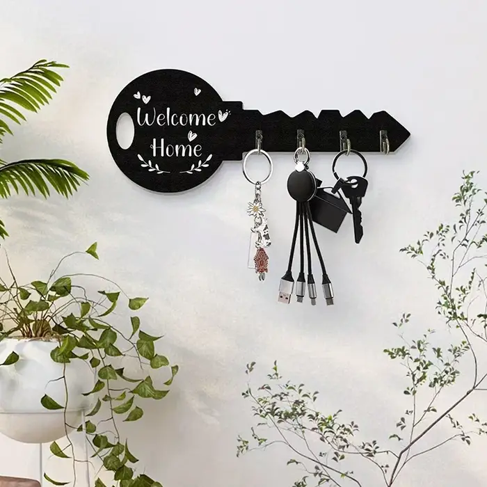 Organisateur de rangement mural avec cadre en bois créatif
