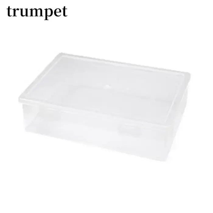 Boîte de rangement en plastique pour fichiers, boîte de rangement carrée transparente, boîte d'organ