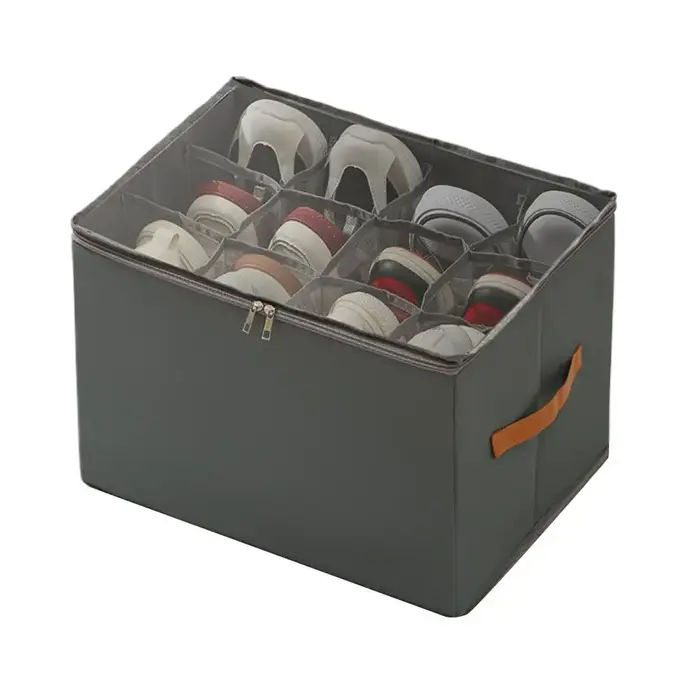Boîte de rangement de chaussures pliable avec couvercle, boîte de rangement multifonctionnelle, anti