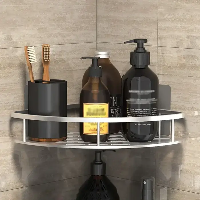 Support de rangement pour salle de bain, sans perceuse, étagère murale d'angle, support de douche po