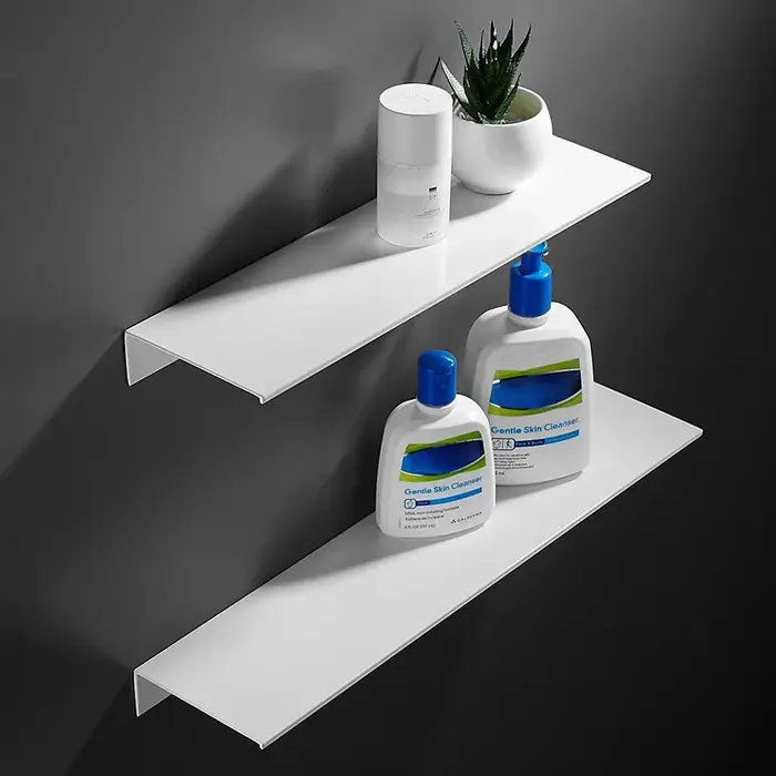 30/40/50CM étagère flottante étagères de rangement murales pour salon salle de bain cuisine suspendu monté blanc noir