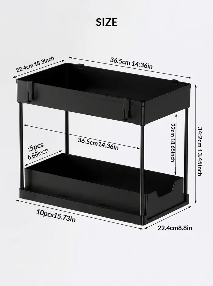 Étagère de rangement double couche sous évier, panier coulissant pour armoire, étagère de rangement 
