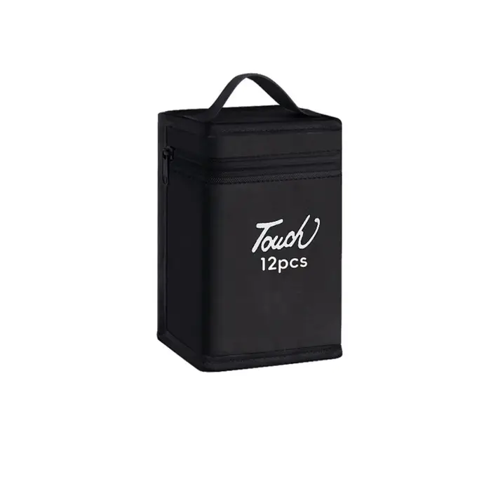 Sac de rangement pour stylos marqueurs de couleur noire, rangement massif, fermeture à glissière, ma
