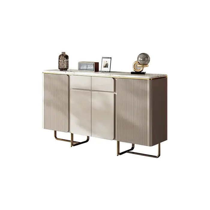 Meuble à chaussures pour salon, armoire de rangement en bois massif style crème, buffet moderne en bois, étagère à chaussures blanche avec poignées métalliques