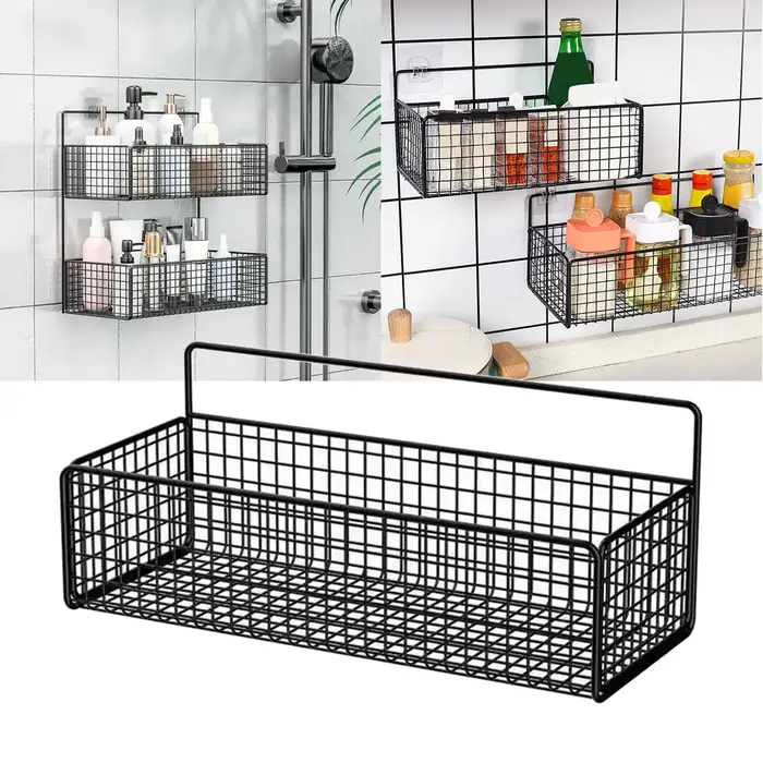 Panier de rangement mural en fil de fer, panier organisateur multi-usages pour la maison, la cuisine