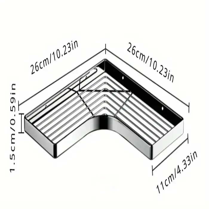 Étagère de montage drainable en acier inoxydable, avec barre plate épaisse et cadre triangulaire, po