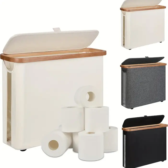 Panier de rangement pour papier toilette avec couvercle